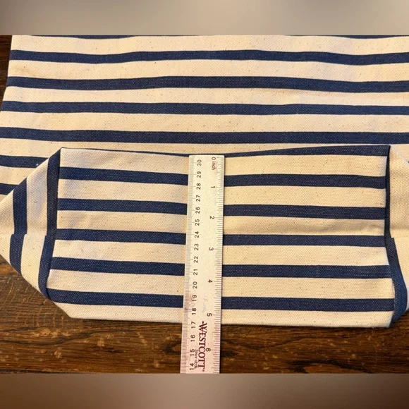 NWT Baggu Sailor Stripe Duck Bag in Navy & White Striped Canvas Tote - Picture 11 of 14